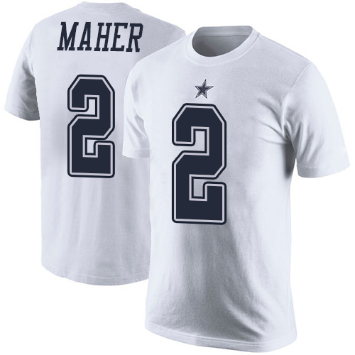 Men Dallas Cowboys White Brett Maher Rush Pride Name and Number #2 Nike NFL T Shirt